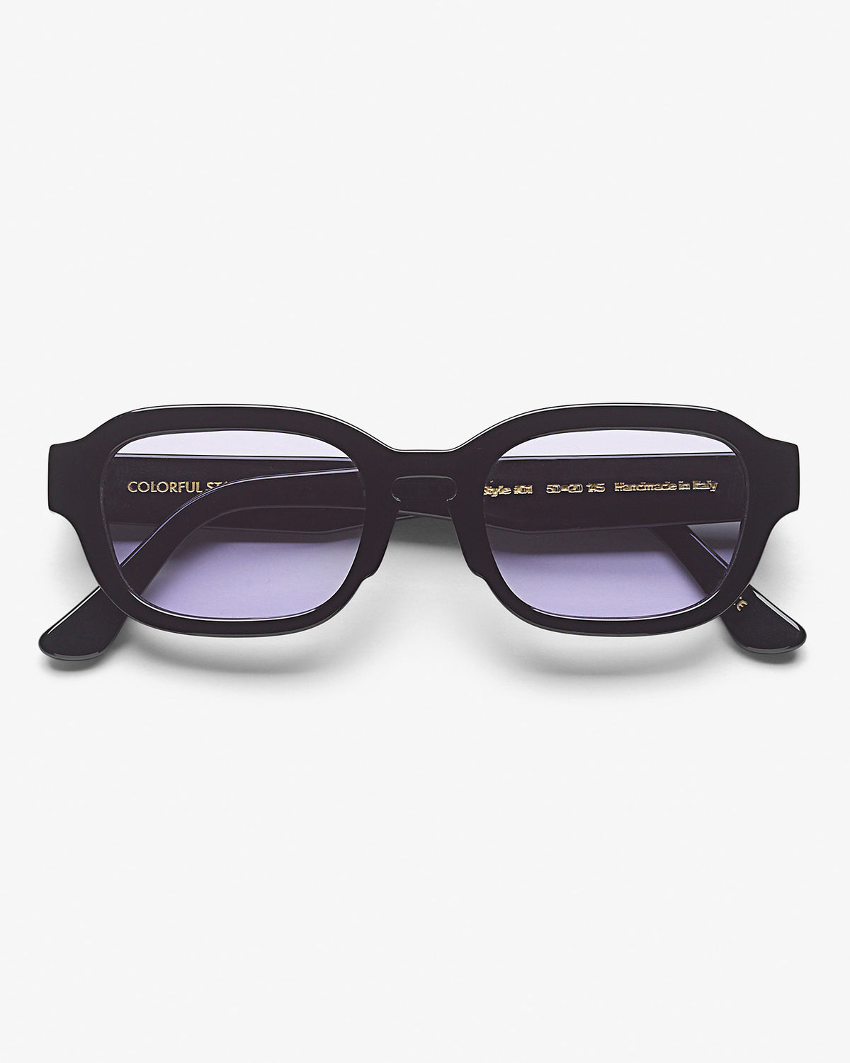 Sunglass 01 - Deep Black Solid - Lavender