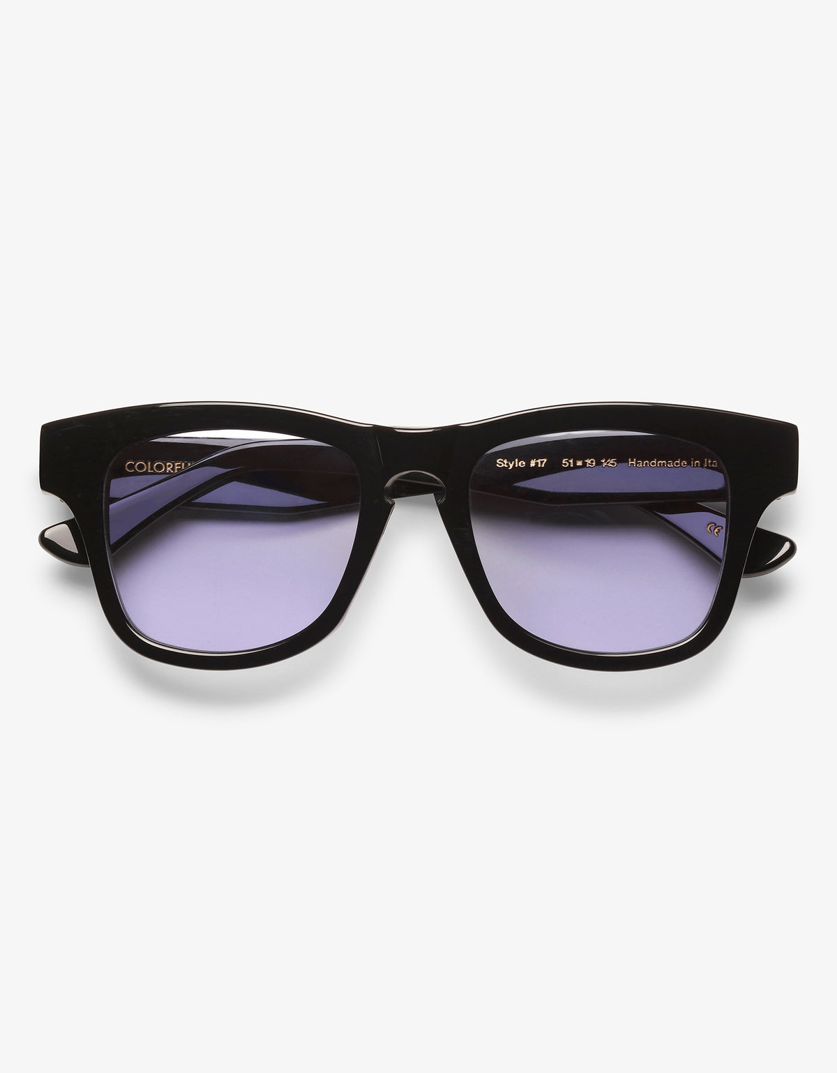 Sunglass 17 - Deep Black Solid - Lavender