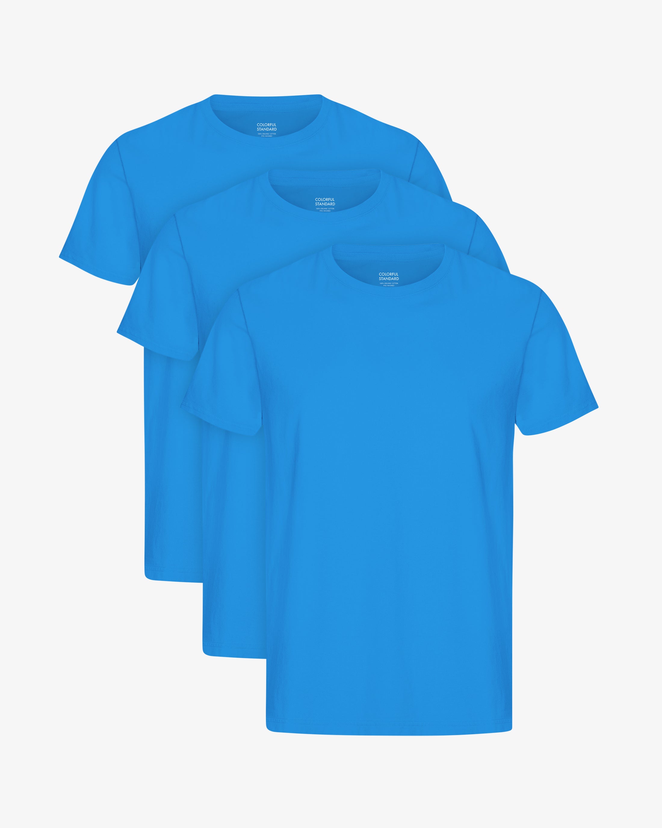 Classic Organic Tee - Pacific Blue (3-Pack)