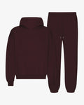 Organic Relaxed Hood Sweatsuit - Oxblood Red