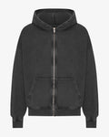 Organic Oversized Zip Hood - Faded Black