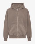 Organic Oversized Zip Hood - Faded Khaki