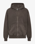 Organic Oversized Zip Hood - Faded Mud