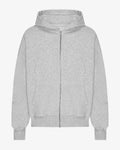 Organic Oversized Zip Hood - Snow Melange