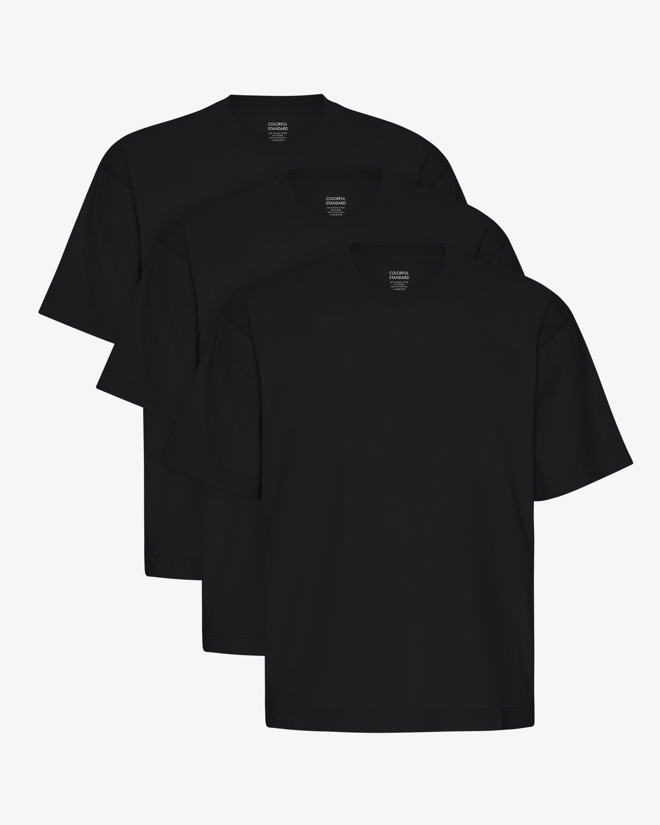 Oversized Organic T-Shirt - Deep Black (3-Pack)