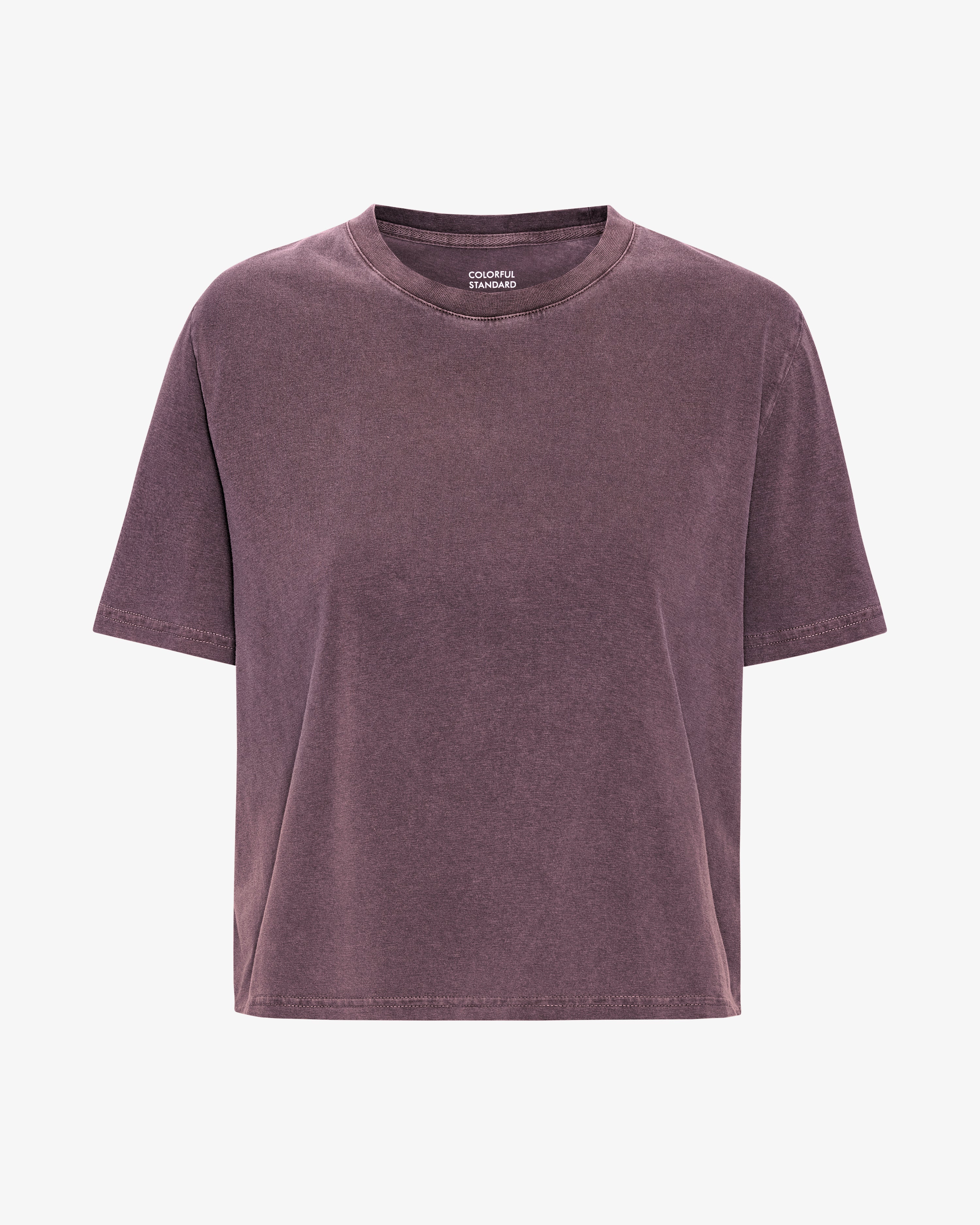 Organic Boxy Crop Tee - Faded Grape