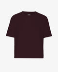 Organic Boxy Crop Tee - Oxblood Red