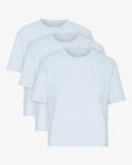 Organic Boxy Crop Tee - Polar Blue (3-Pack)