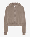 Organic Crop Zip Hood - Faded Khaki