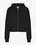 Organic Crop Zip Hood - Deep Black