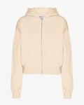 Organic Crop Zip Hood - Ivory White