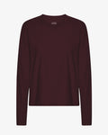 Women Organic LS T-Shirt - Oxblood Red