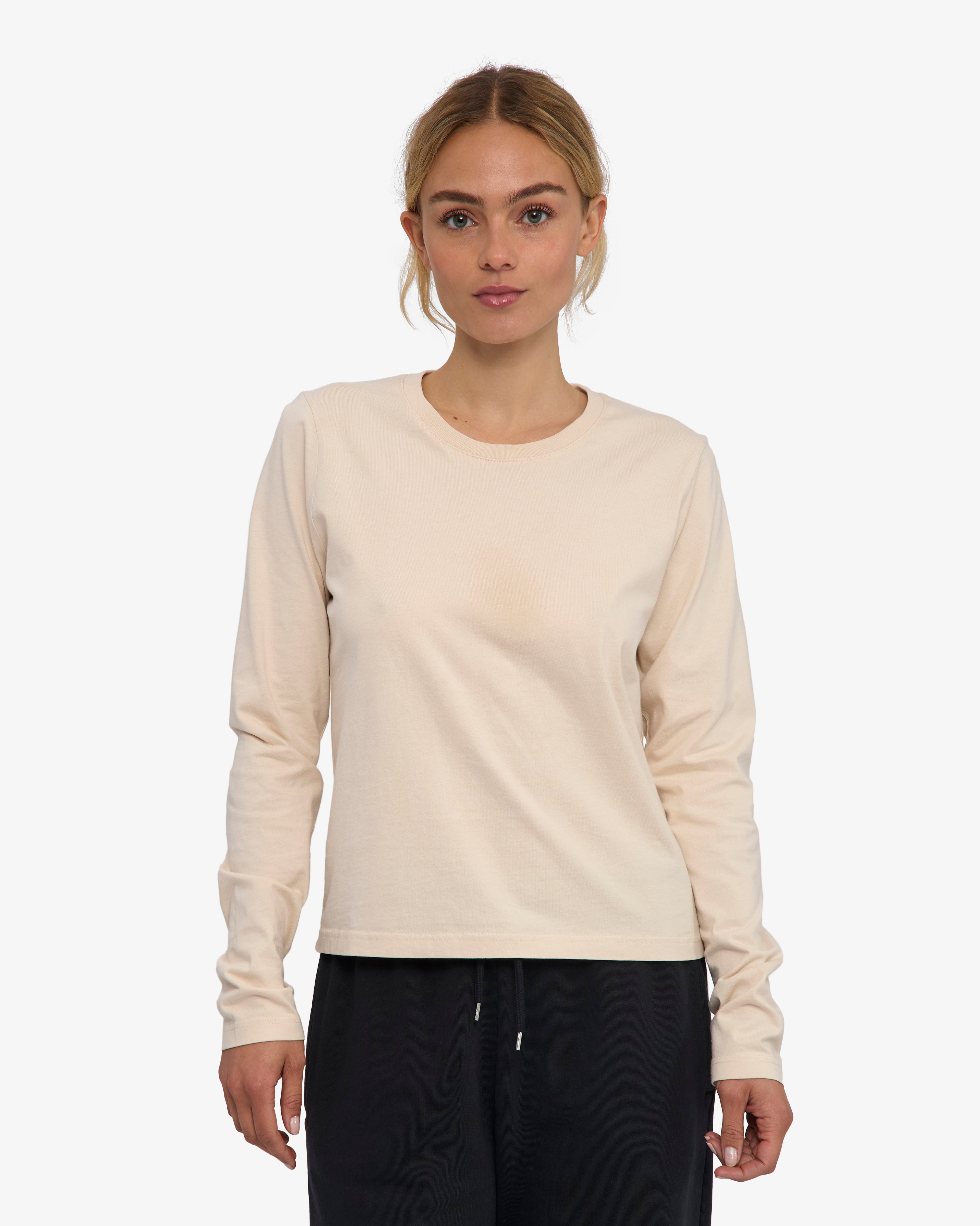 Women Organic LS T-Shirt - Faded Khaki