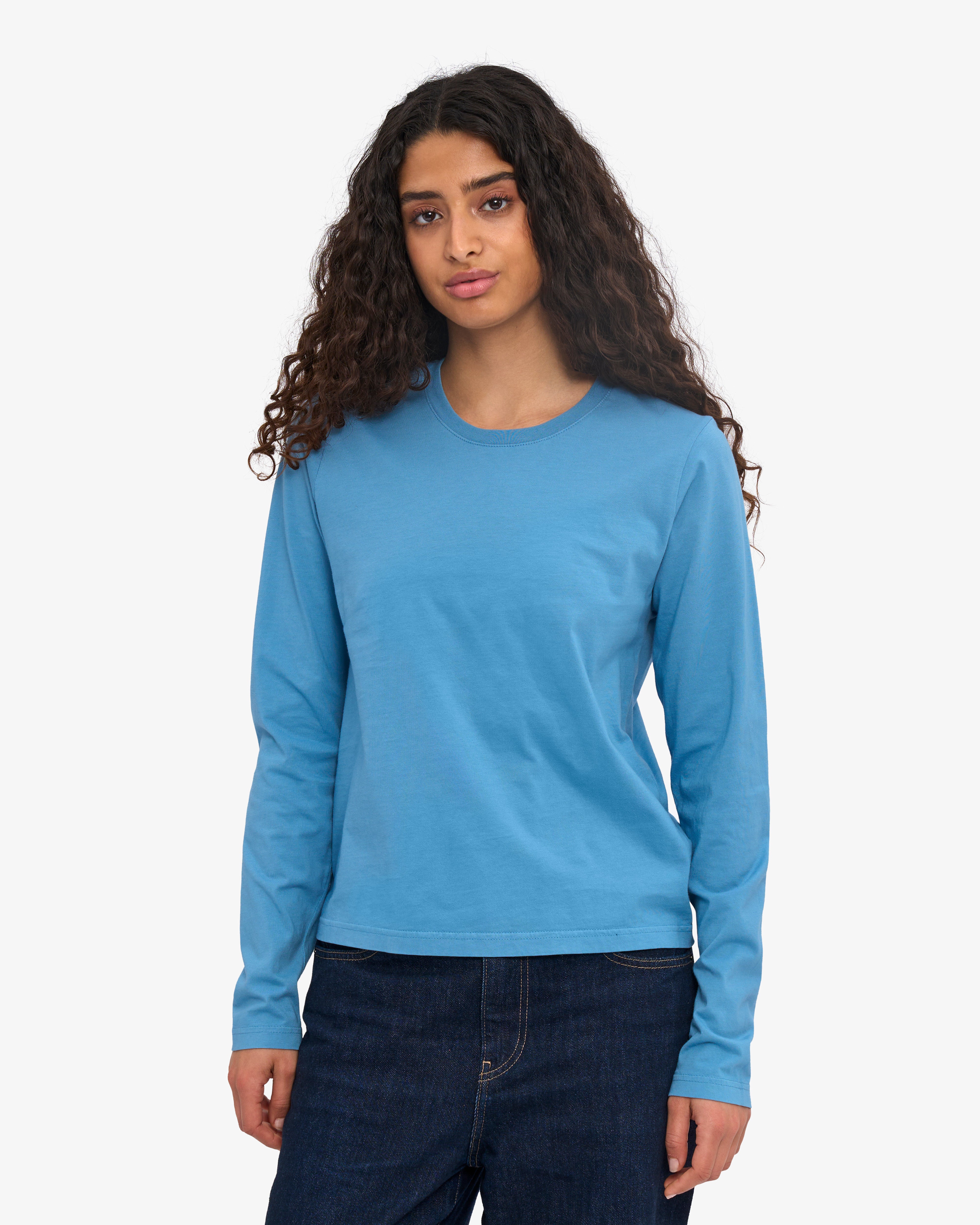 Women Organic LS T-Shirt - Seaside Blue