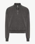 Women Organic Quarter Zip - Faded Black