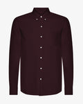 Organic Button Down Shirt - Oxblood Red