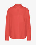 Organic Oversized Shirt - Red Tangerine