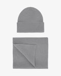 Merino Wool Beanie & Scarf - Heather Grey