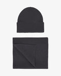 Merino Wool Beanie & Scarf - Lava Grey