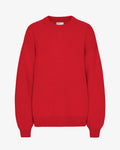 Oversized Merino Wool Crew - Scarlet Red