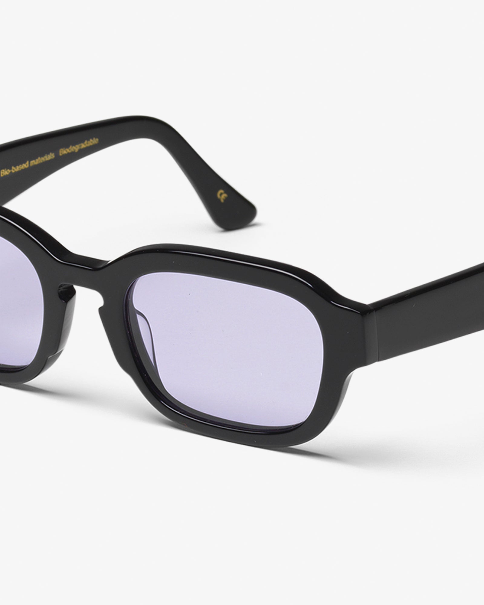 Sunglass 01 - Deep Black Solid - Lavender