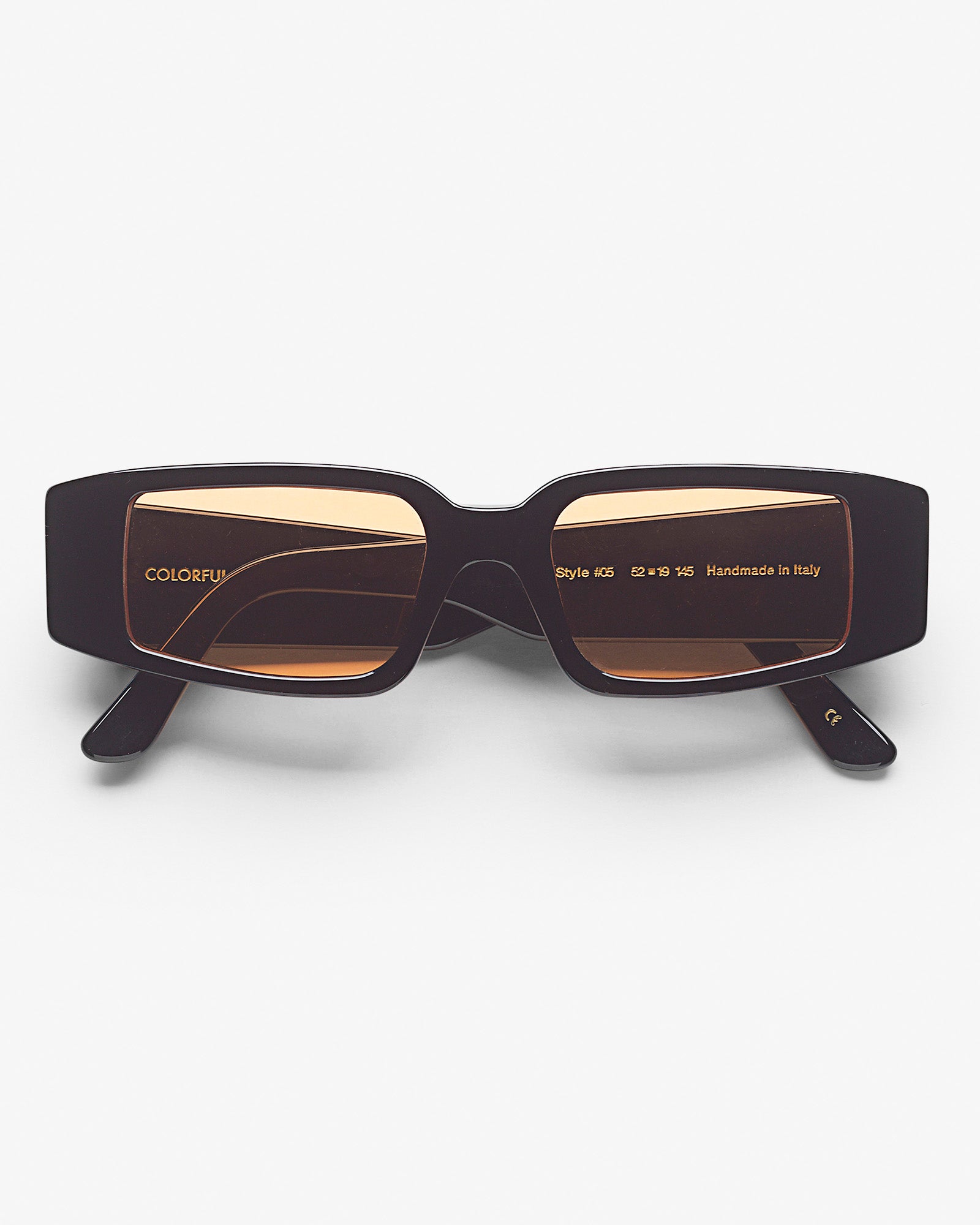 Sunglass 05 - Deep Black Solid - Orange