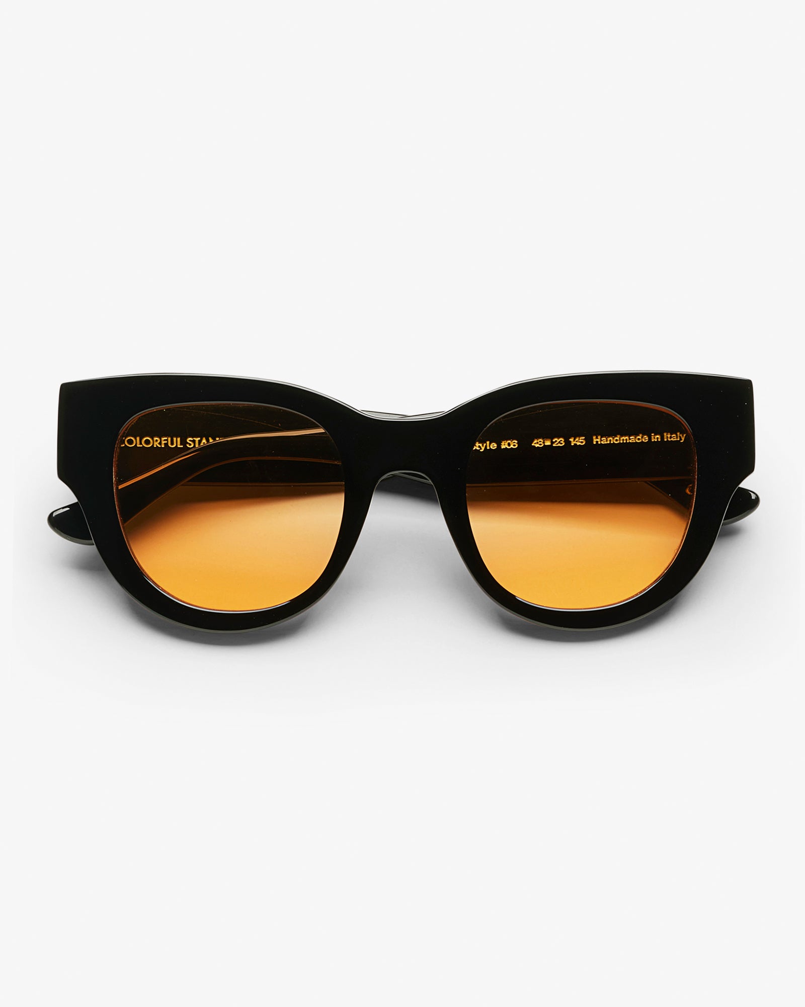 Sunglass 06 - Deep Black Solid - Orange