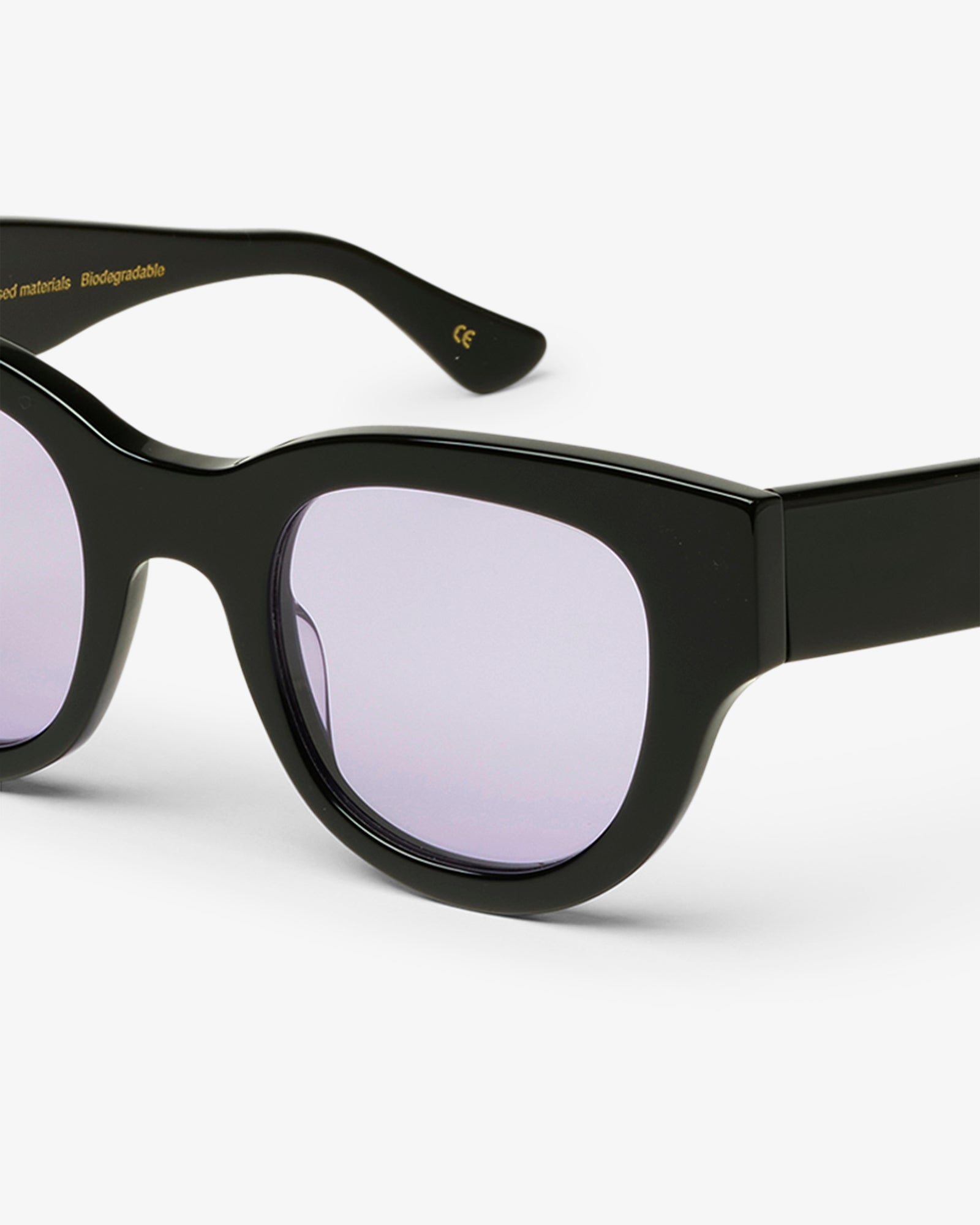 Sunglass 06 - Deep Black Solid - Lavender