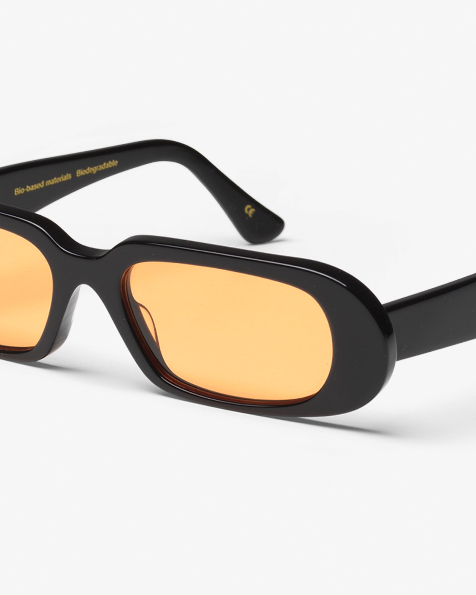 Sunglass 09 - Deep Black Solid - Orange
