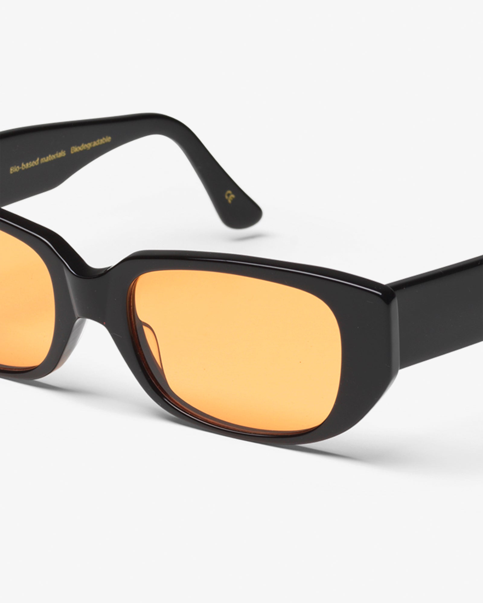 Sunglass 10 - Deep Black Solid - Orange