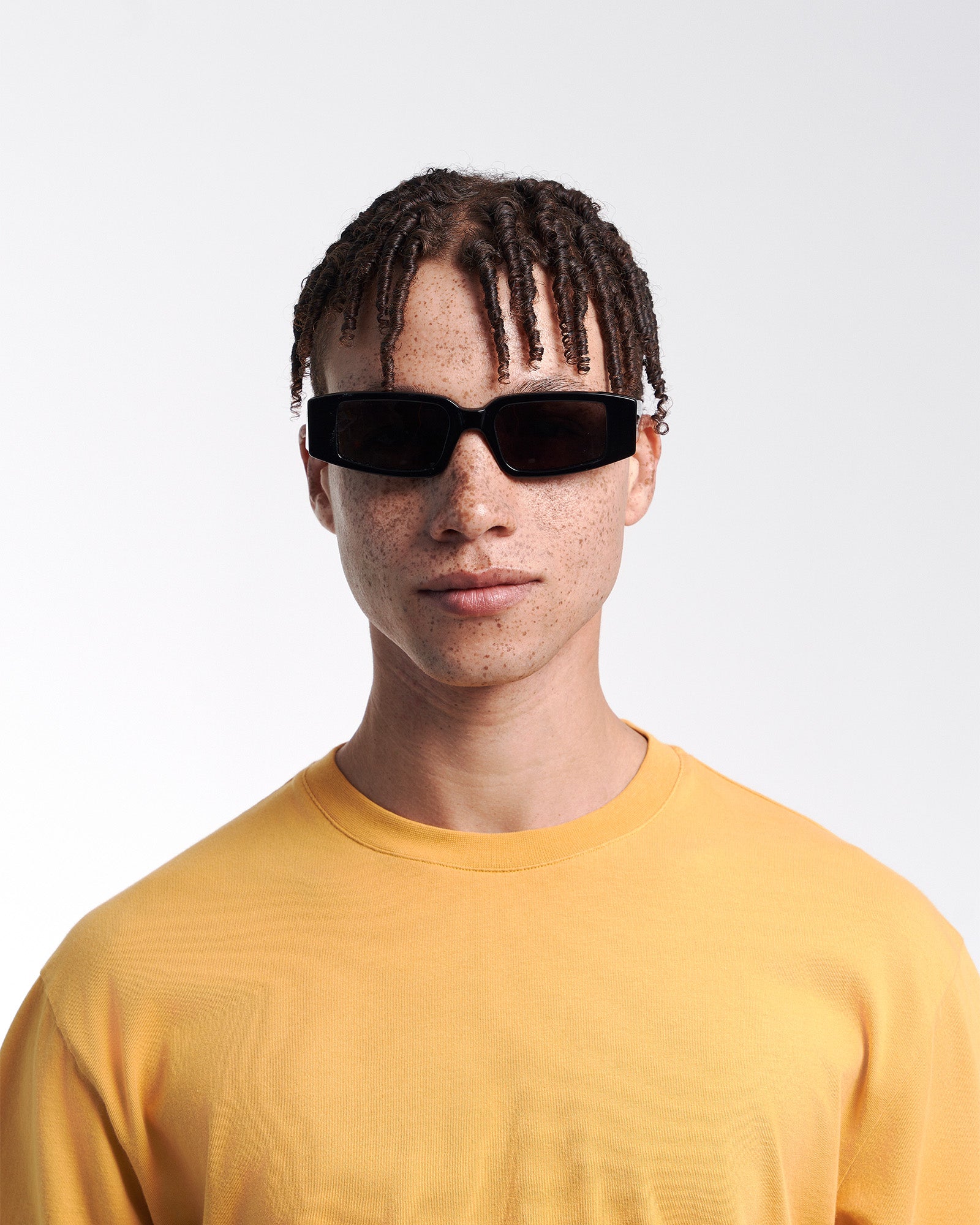 Sunglass 05 - Deep Black Solid - Orange