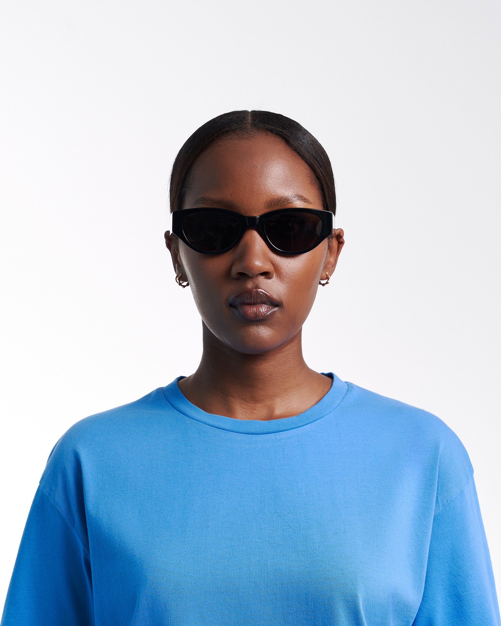 Sunglass 16 - Deep Black Solid - Orange
