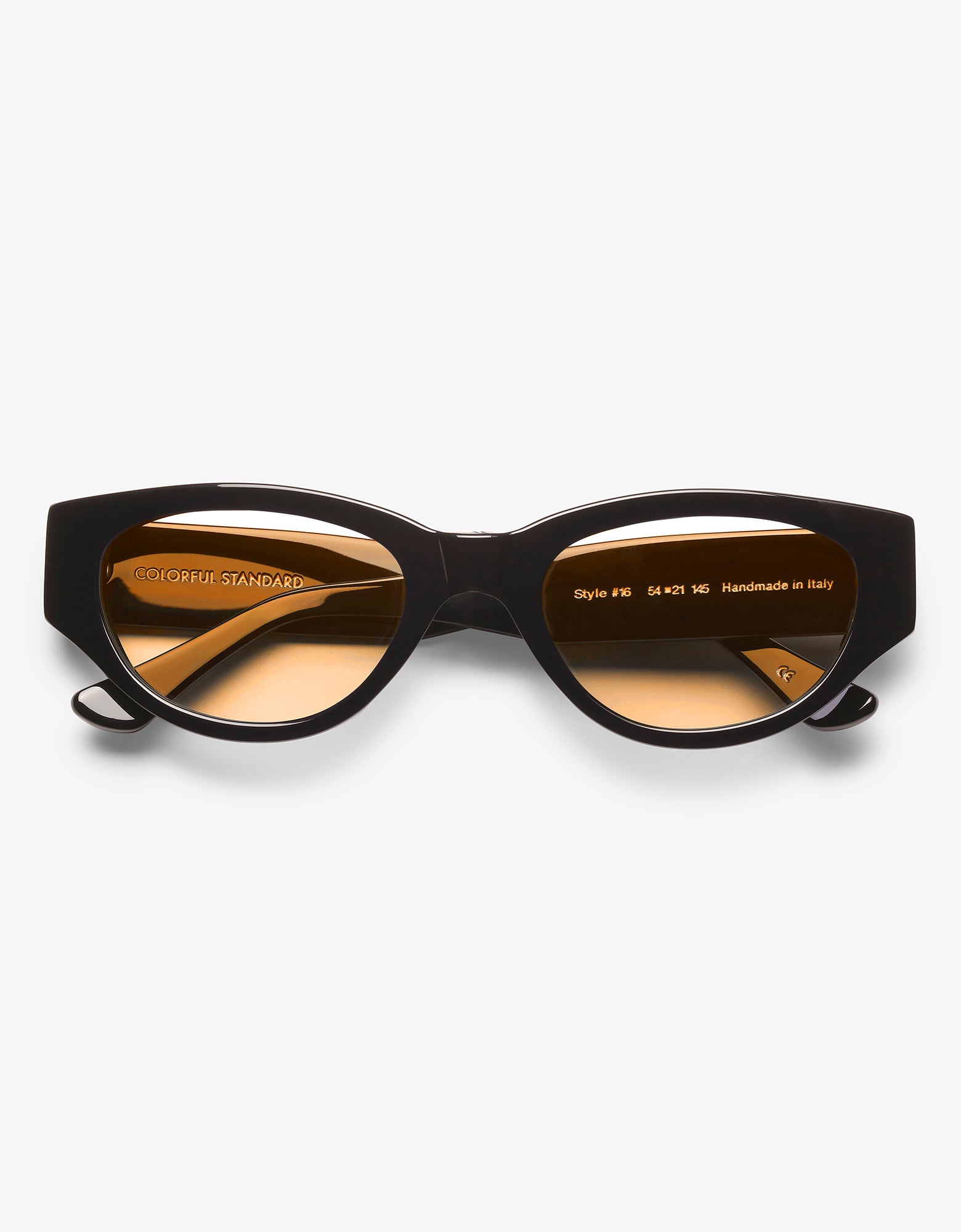 Sunglass 16 - Deep Black Solid - Orange