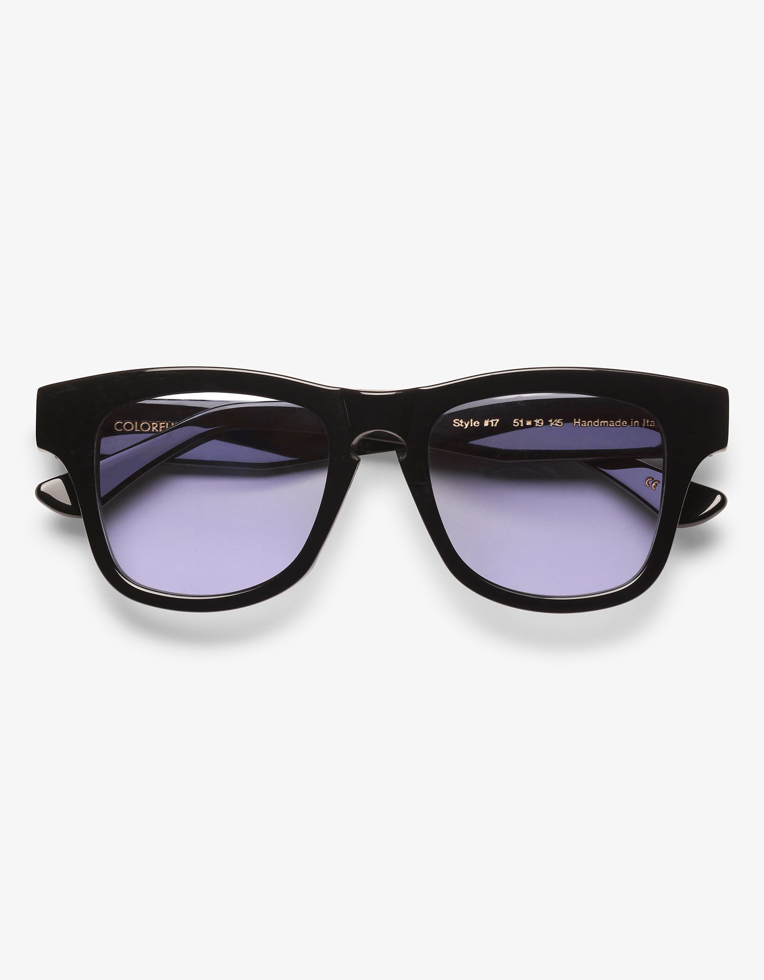 Sunglass 17 - Deep Black Solid - Lavender
