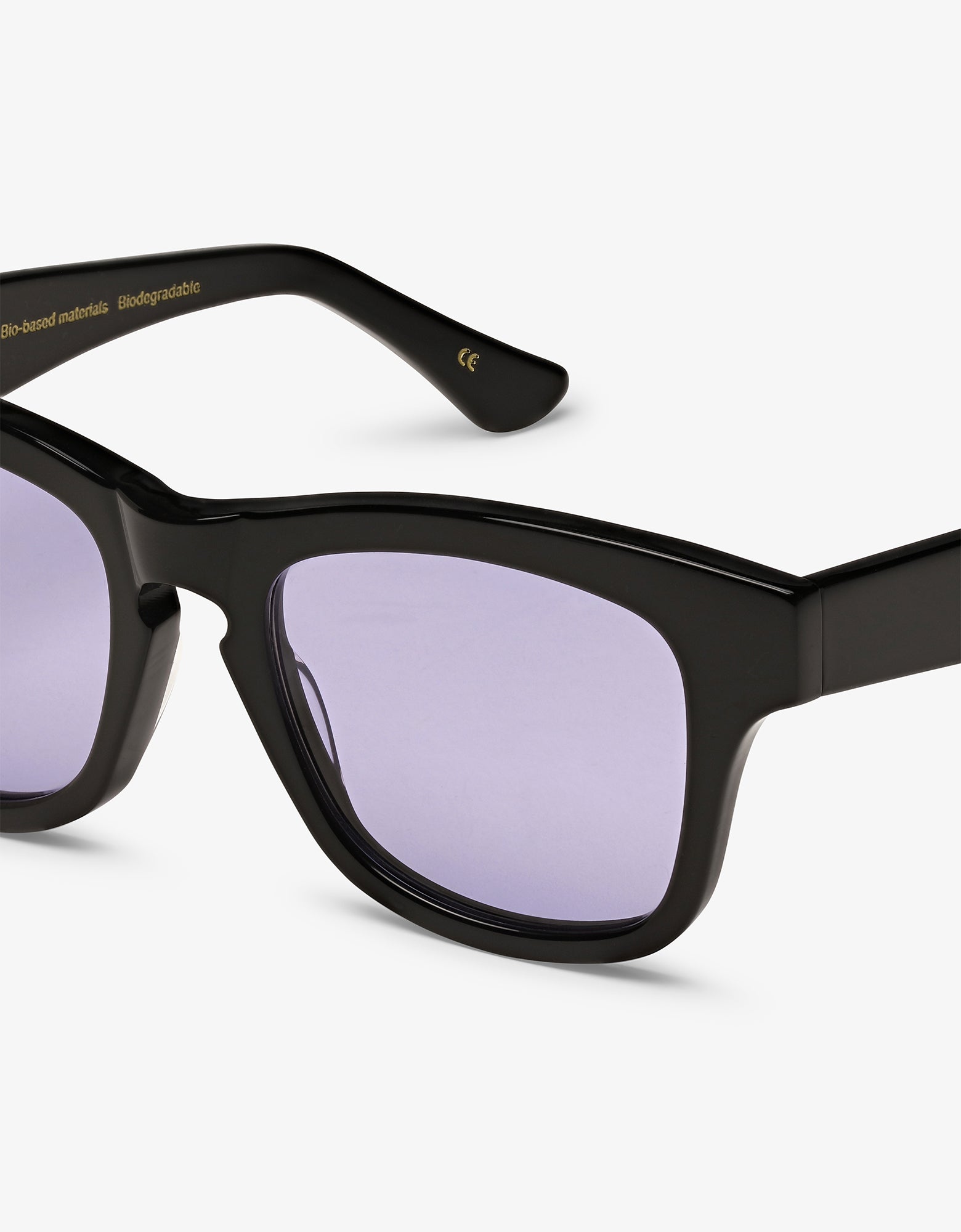 Sunglass 17 - Deep Black Solid - Lavender