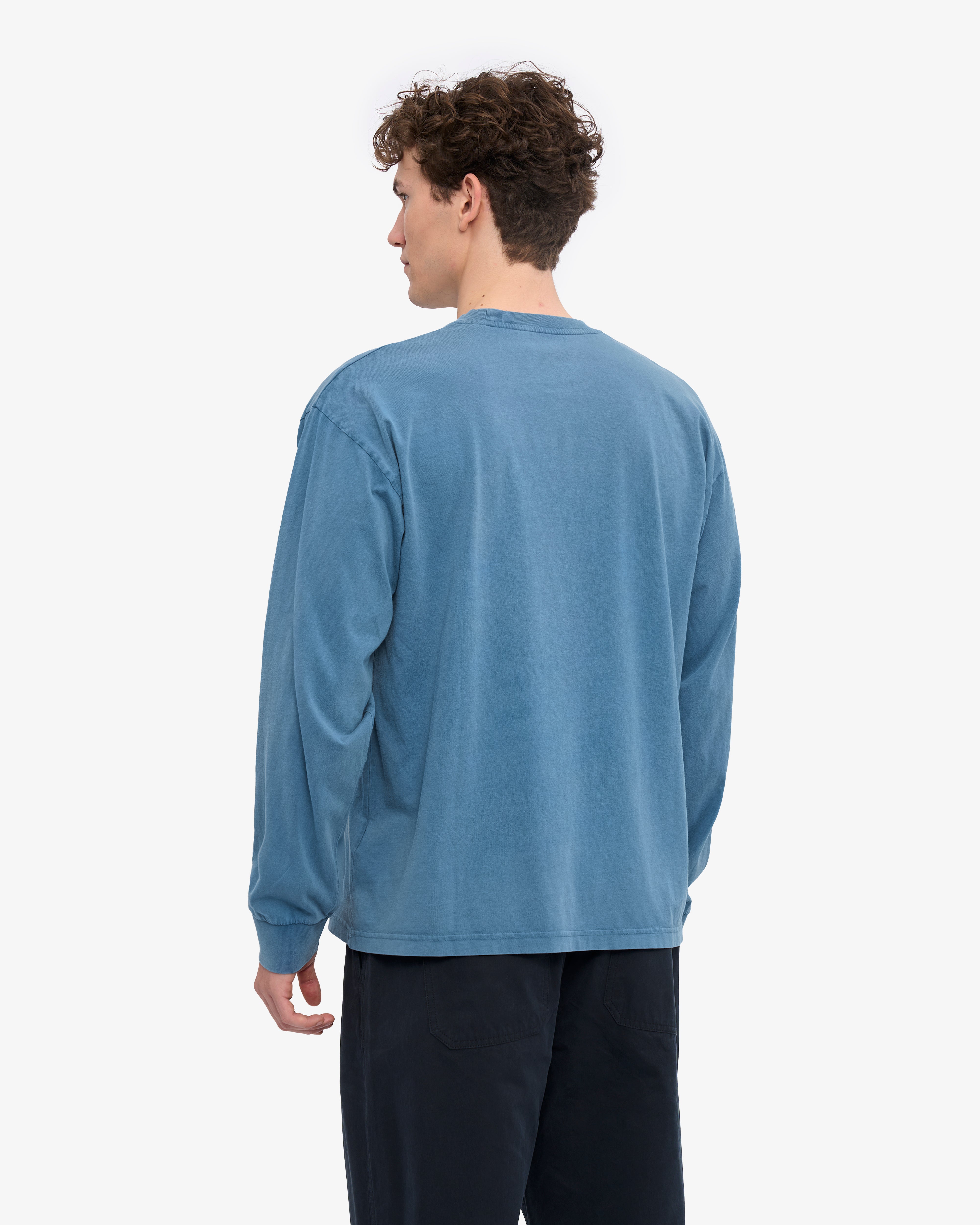 Oversized Organic LS T-Shirt - Faded Indigo