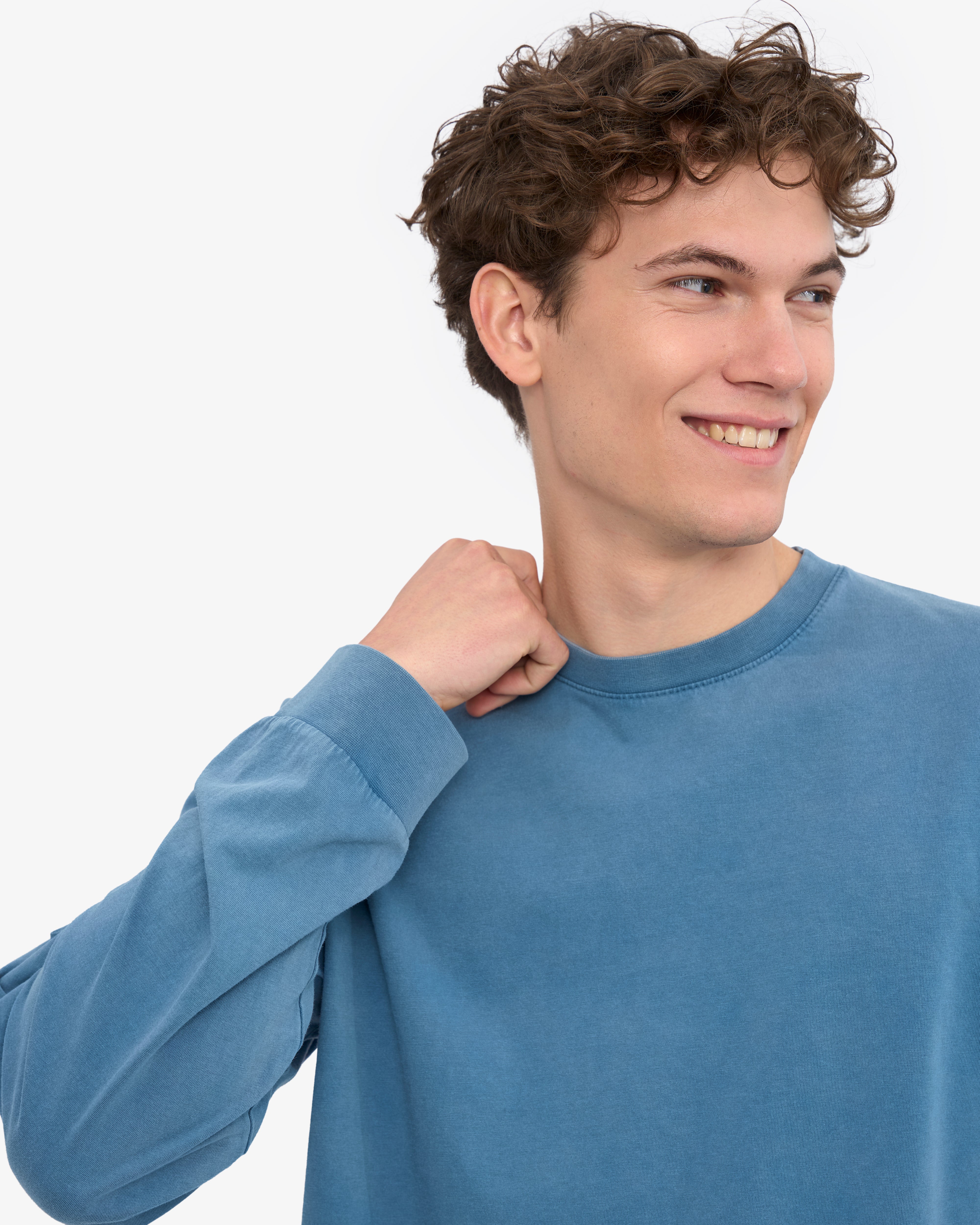 Oversized Organic LS T-Shirt - Faded Indigo