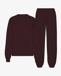Organic Relaxed Sweatsuit - Oxblood Red