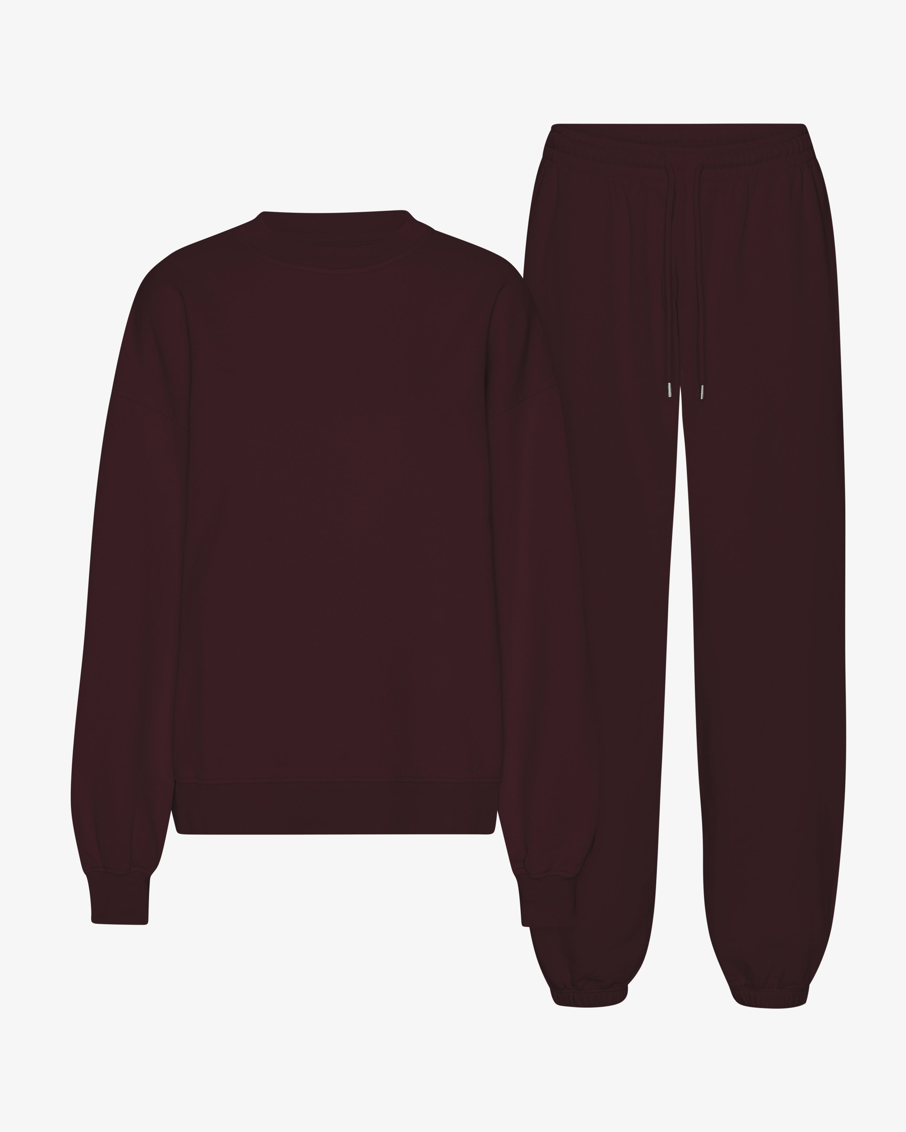 Organic Relaxed Sweatsuit - Oxblood Red