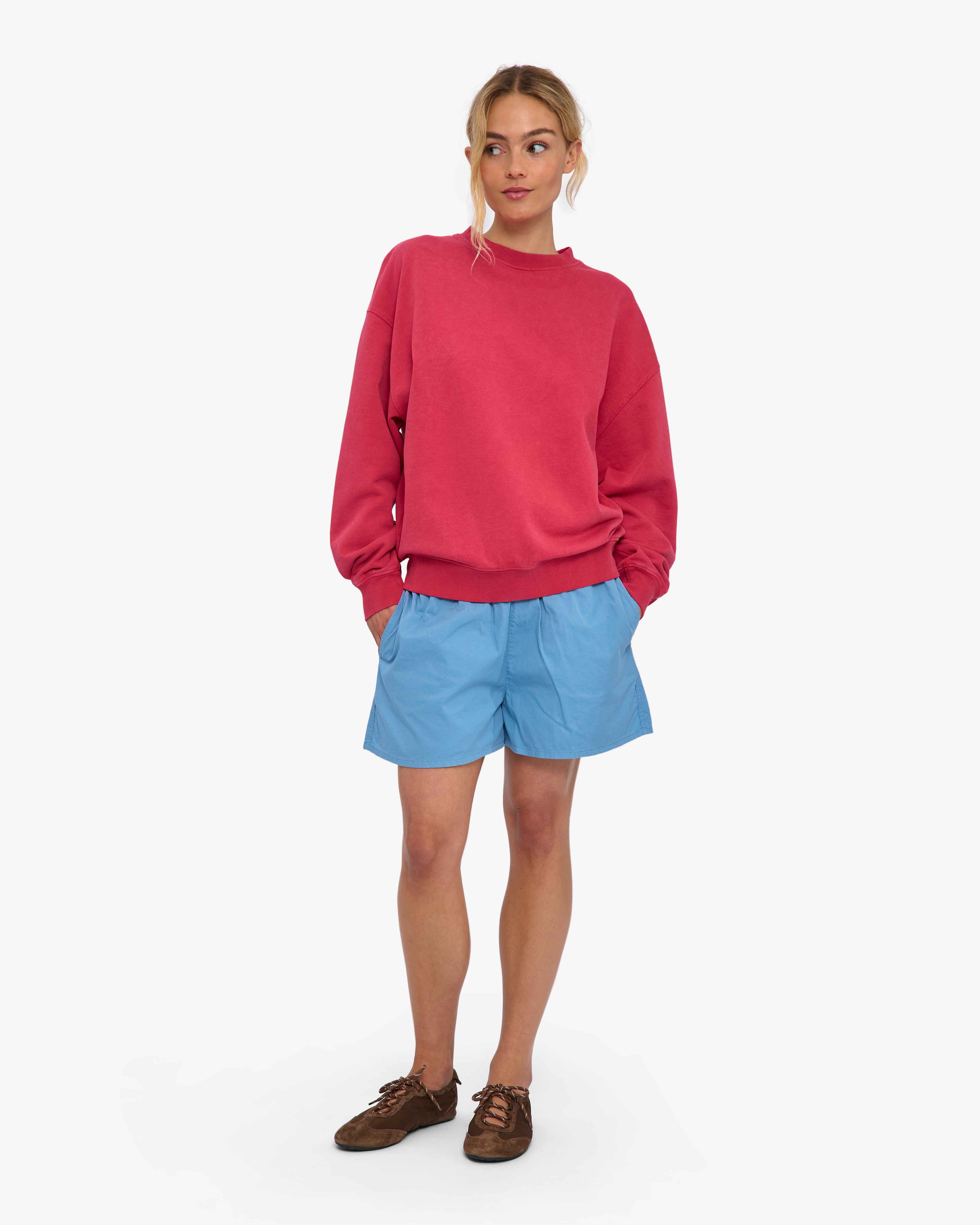 Organic Oversized Crew - Faded Red