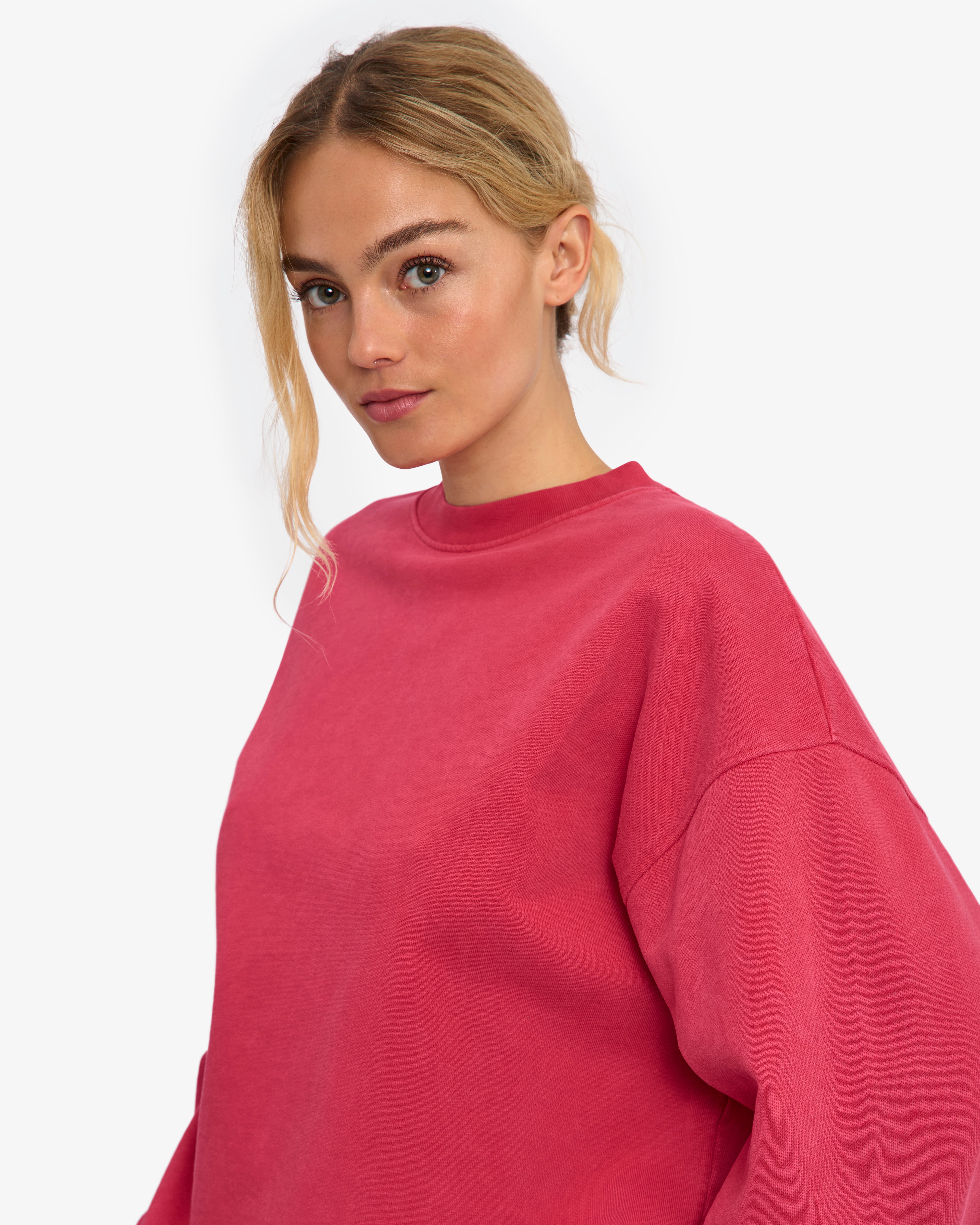 Organic Oversized Crew - Faded Red