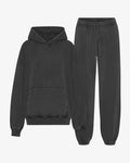 Organic Relaxed Hood Sweatsuit - Faded Black