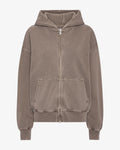 Organic Oversized Zip Hood - Faded Khaki