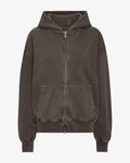 Organic Oversized Zip Hood - Faded Mud