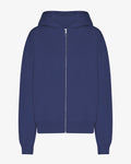 Organic Oversized Zip Hood - Marine Blue