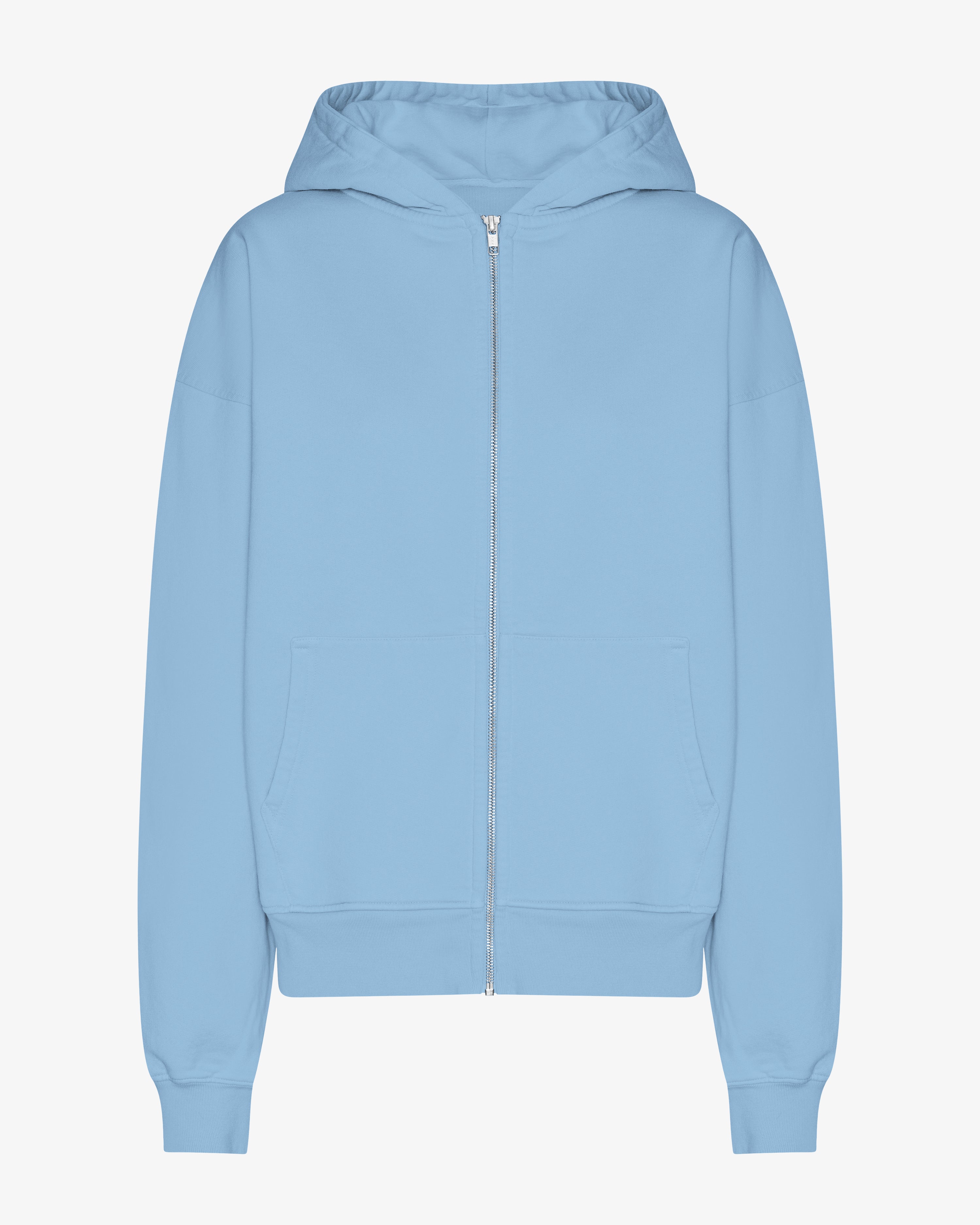 Organic Oversized Zip Hood - Seaside Blue
