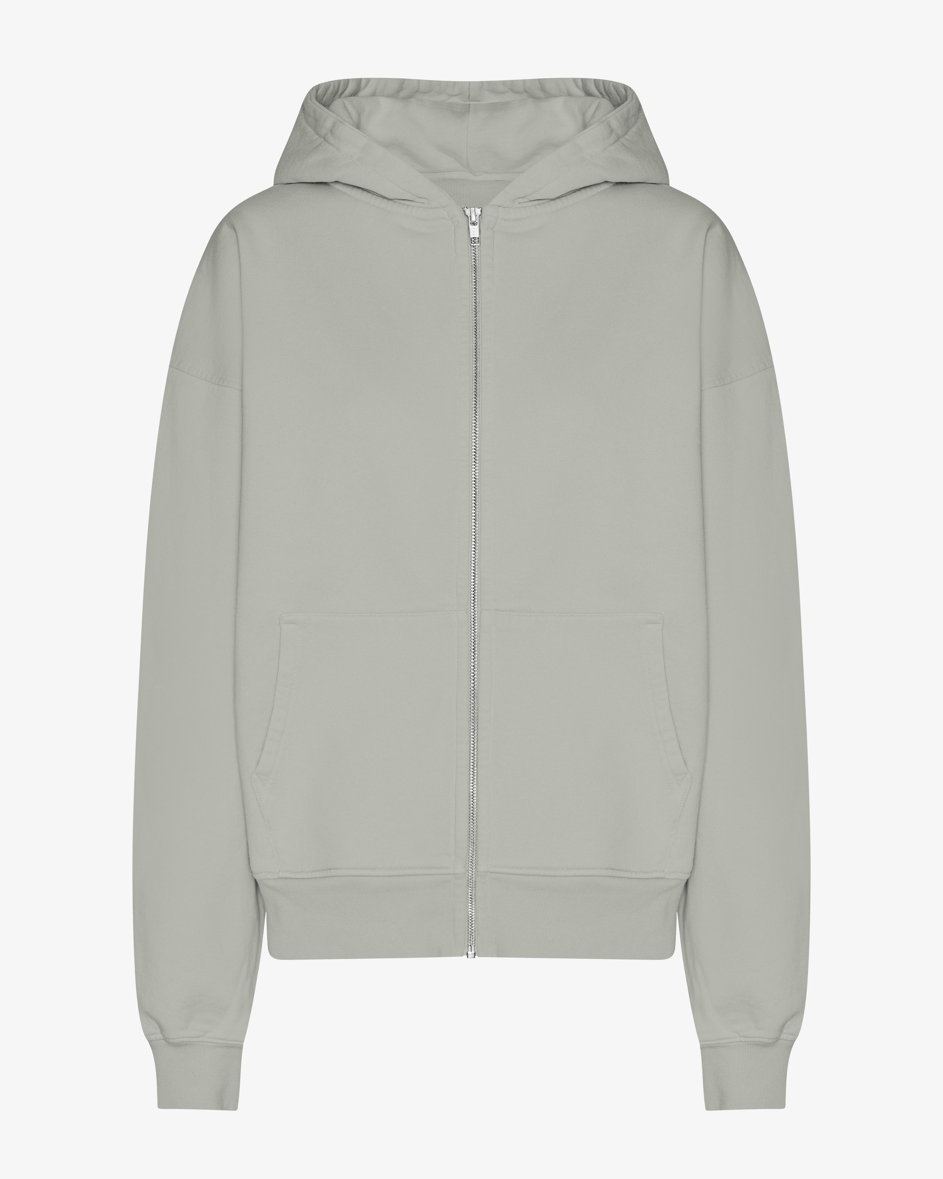 Organic Oversized Zip Hood - Steel Blue
