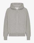 Organic Oversized Zip Hood - Heather Grey
