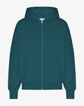 Organic Oversized Zip Hood - Ocean Green
