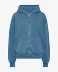 Organic Oversized Zip Hood - Faded Indigo